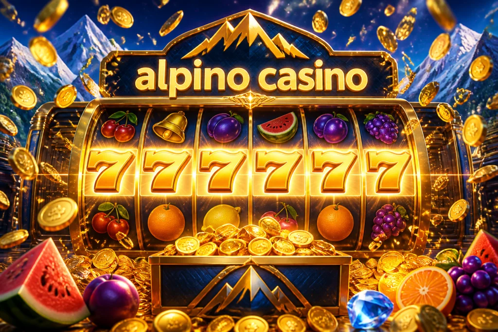 Slot ad alta volatilità che centra una vincita importante con simboli allineati su Alpino Casino